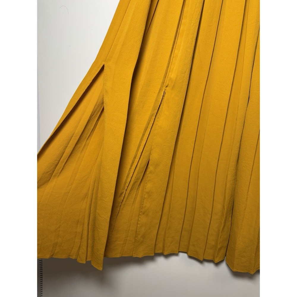 TOPSHOP  Yellow Pleated Midi/Maxi Skirt Women's‎ UK 10 US M - Picture 5 of 10